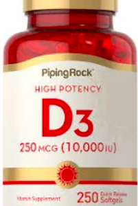 högpotens vitamin D3  10,000 IU 250 caps